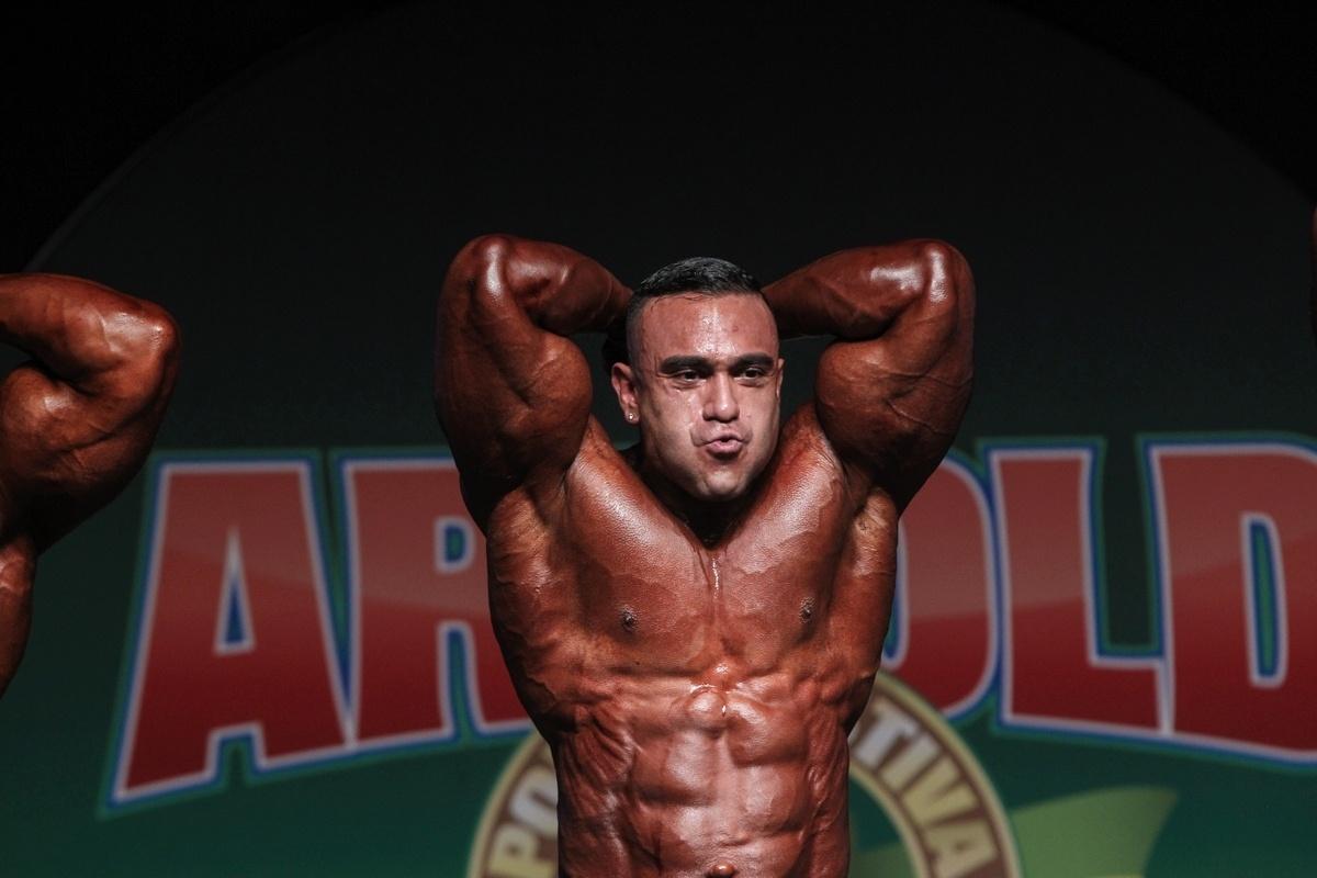 Arnold Schwarzenegger prestigiou o evento de bodybuilding e acompanhou a apresentação dos atletas - Marcello Sá Barreto/Brazil News