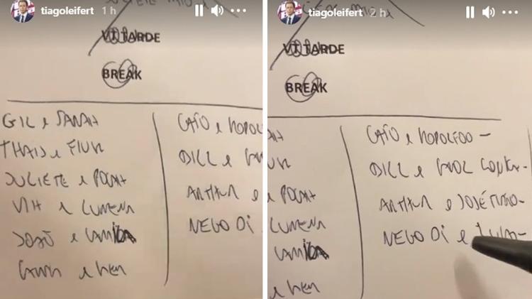 Caligrafia Tiago Leifert - Reprodução/ Instagram - Reprodução/ Instagram