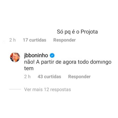 BBB 21: Boninho respondeu seguidor que o questionou sobre a mudança - Reprodução/Instagram - Reprodução/Instagram