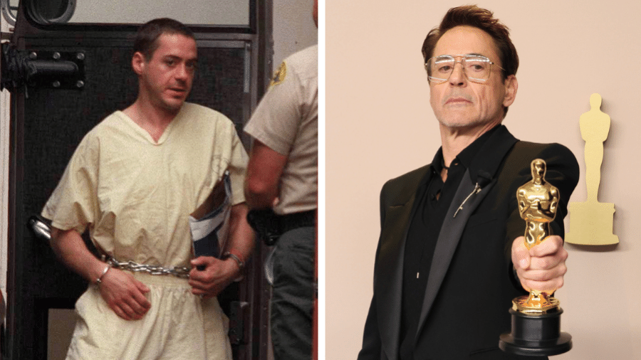 Robert Downey Jr. foi preso três vezes em 1996; em 2024, ganhou seu primeiro Oscar