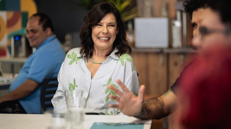 Flavia Cintra, apresentadora do Falas de Acesso, nos bastidores.