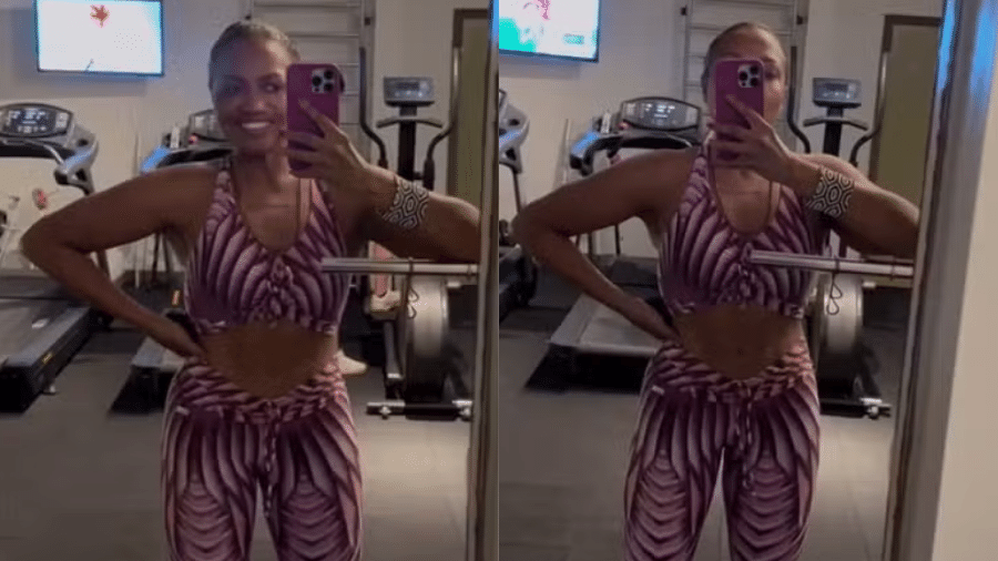 Após perder 25kg, Gaby Amarantos posa na academia com look justinho - Instagram