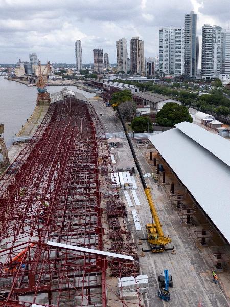 Obras no complexo turístico de lazer Estação das Docas em Belém Obras no complexo turístico de lazer Estação das Docas em Belém