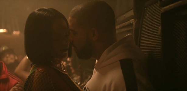 O rapper Drake e a cantora Rihanna em cena do clipe "Work" - Reprodução
