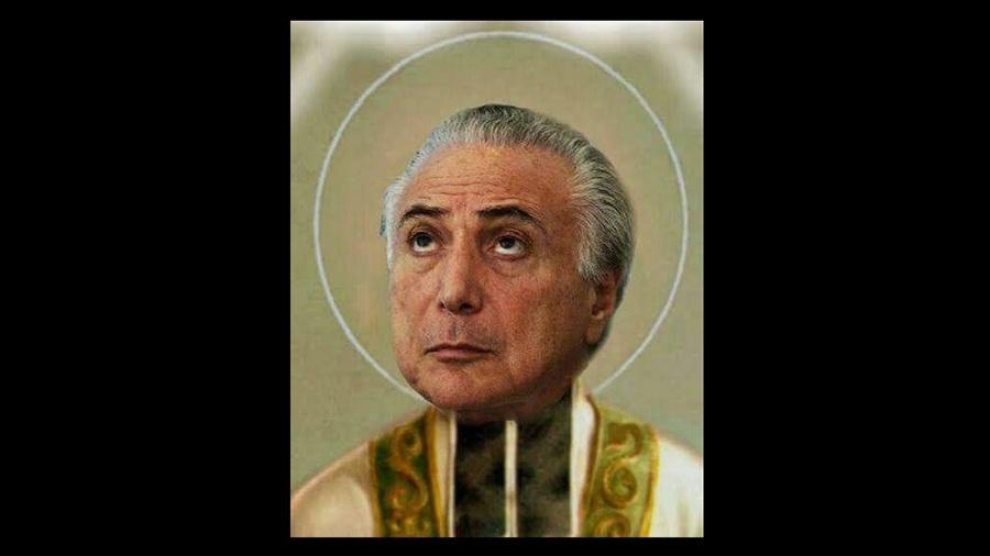 O santo Temer foi enviado pelo internauta Pedro, de São Paulo. Mande o seu meme: (11) 97335-6855. - 