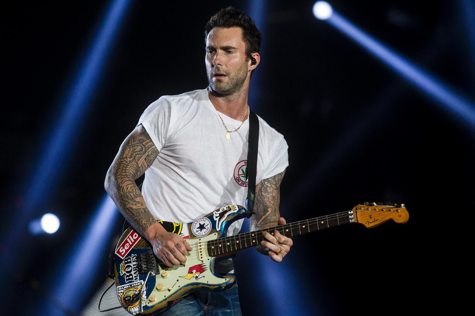 O Maroon 5 fez no sábado o show oficial deles no Rock in Rio, depois de substituir Lady Gaga na sexta-feira - Bruna Prado/UOL