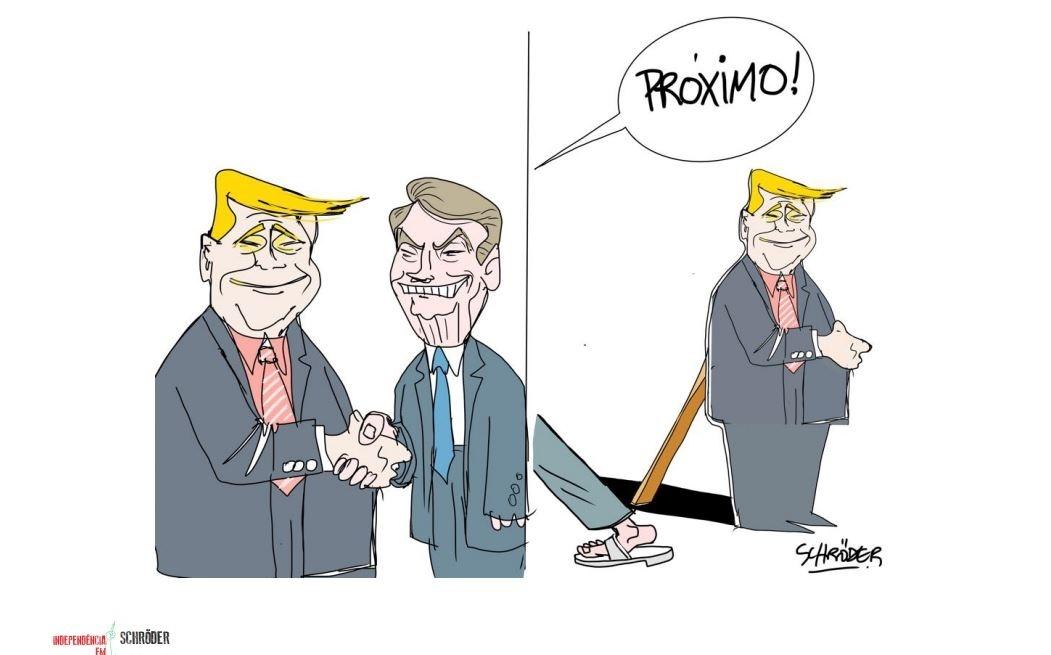 Charge com Trump e Bolsonaro - Divulgação