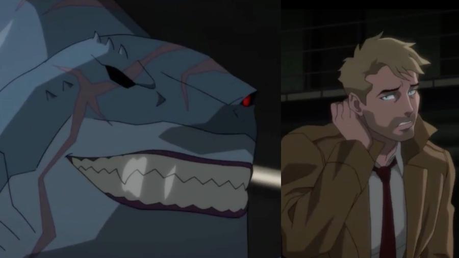 Tubarão-Rei e John Constantine na animação "Justice League Dark: Apokolips" - Reprodução/Twitter