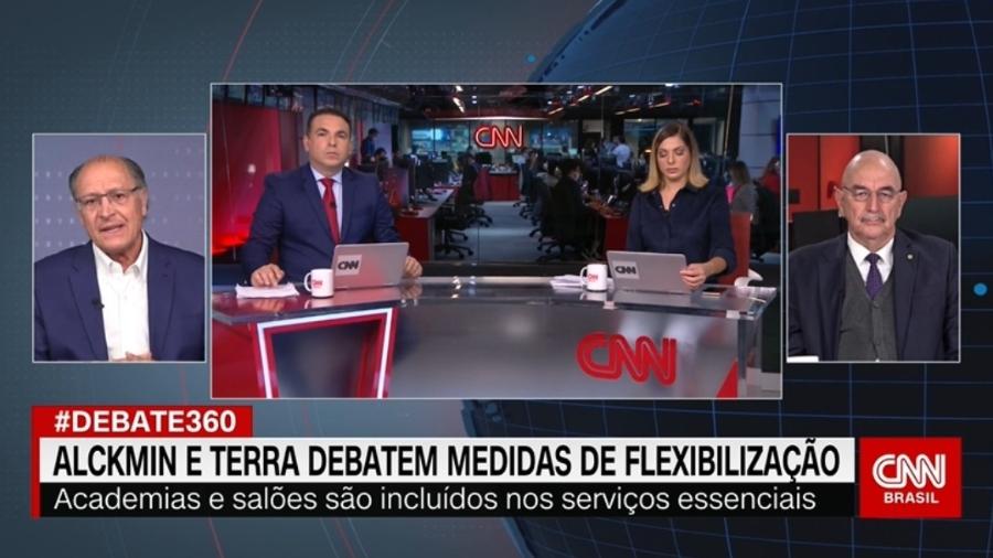 Geraldo Alckmin e Osmar Terra debatem sobre a pandemia de coronavírus na CNN Brasil - Reprodução