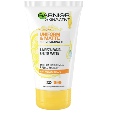 Limpeza Facial Uniform & Matte Vitamina C Antioleosidade - 120g, Garnier - Divulgação - Divulgação