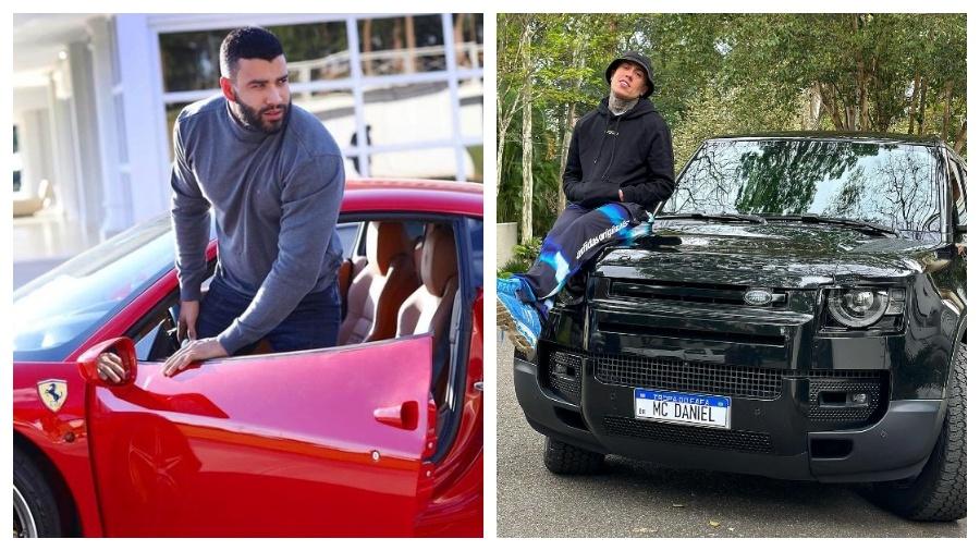 Gusttavo Lima e MC Daniel são algumas das personalidades que ostentam carros luxuosos em seus perfis nas redes sociais
