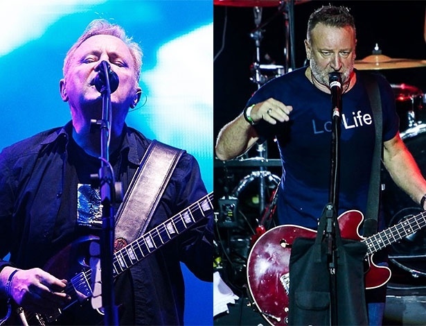 O vocalista do New Order, Bernard Sumner, e Peter Hook, que deixou a banda em 2007 - Reinaldo Canato/UOL e Manuela Scarpa/Photo Rio News
