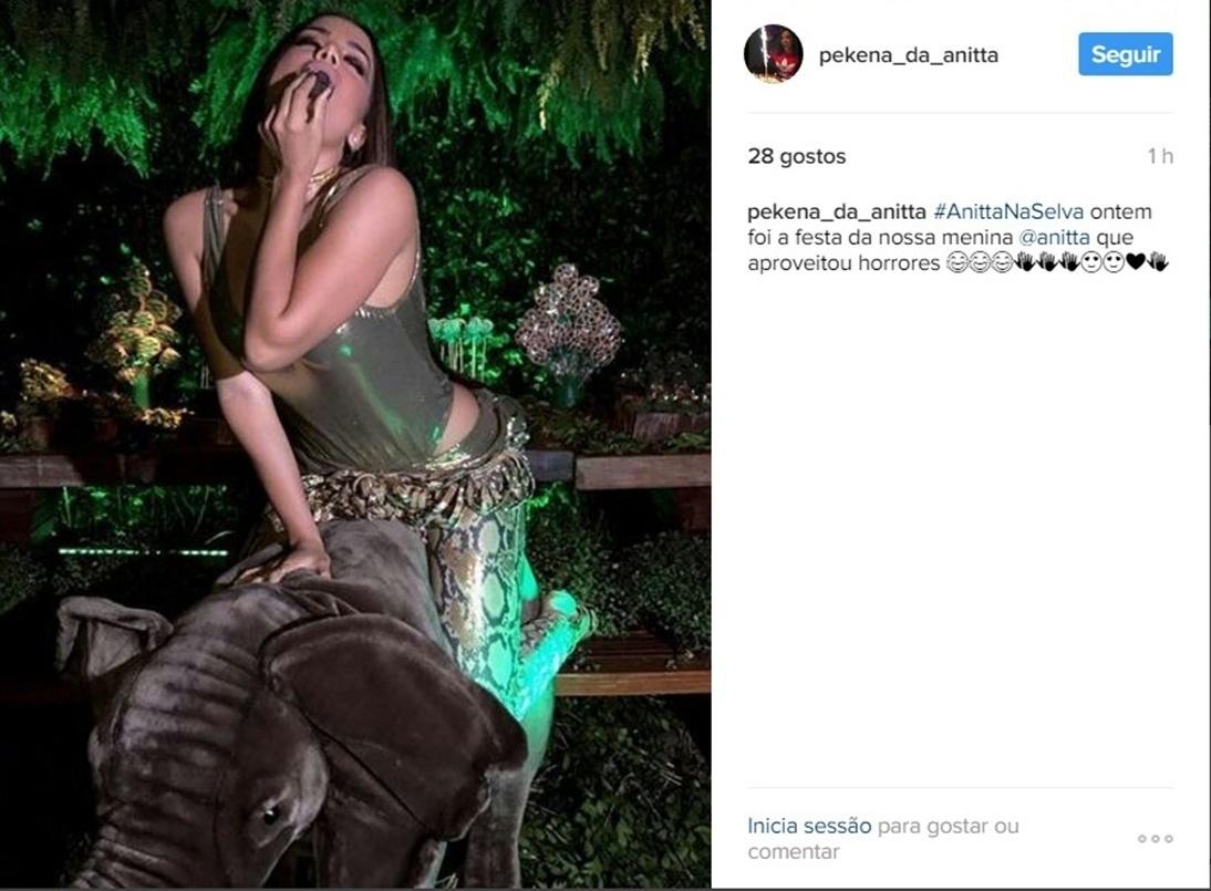 Anitta comemora 24 anos com festa com o tema "na selva" - Reprodução/Instagram