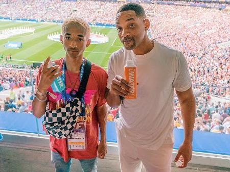 Jaden Smith e o pai, Will Smith, posam na final da Copa do Mundo da Rússia - Reprodução/Instagram/willsmith