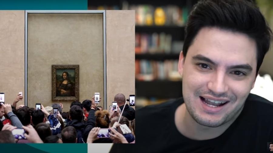 Felipe Neto falando sobre o quadro Monalisa - Reprodução YouTube