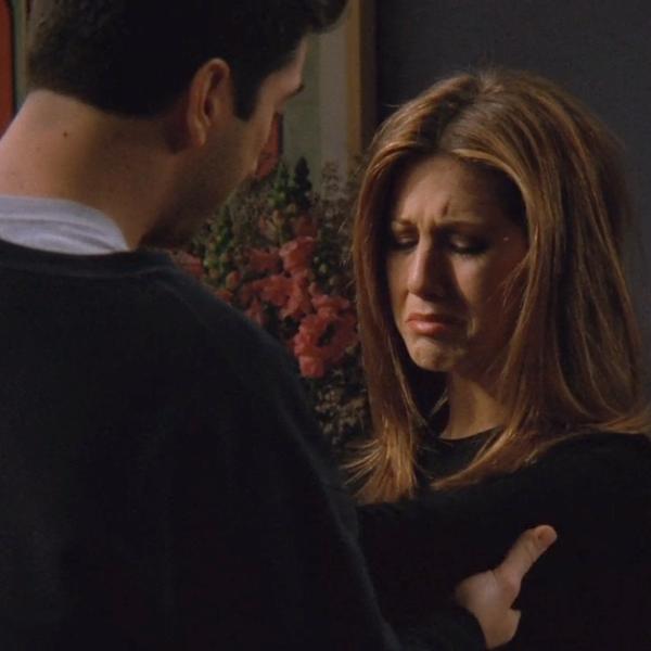 Ross (David Schwimmer) e Rachel (Jennifer Aniston) em cena de "Friends"