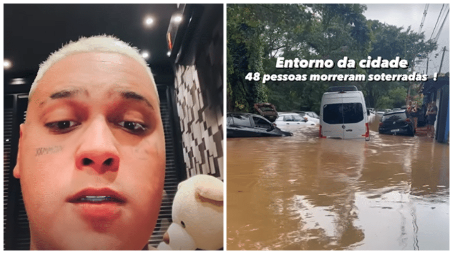 MC Ryan SP ficou preso em meio às enchentes no Litoral Norte de SP - Reprodução / Instagram