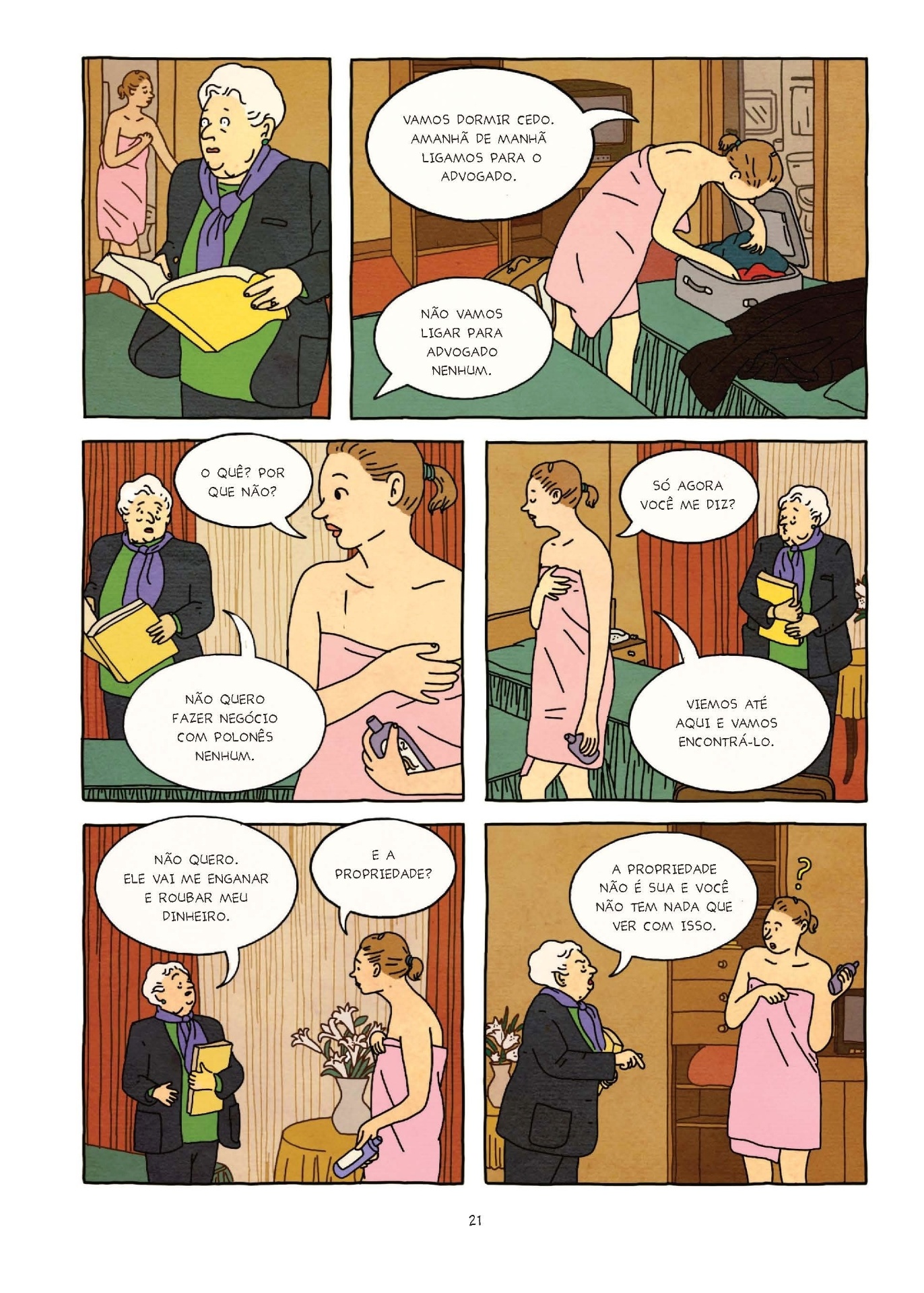 Página da HQ "A Propriedade", da israelense Rutu Modan - Divulgação