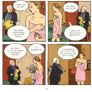 Página da HQ "A Propriedade", da israelense Rutu Modan - Divulgação