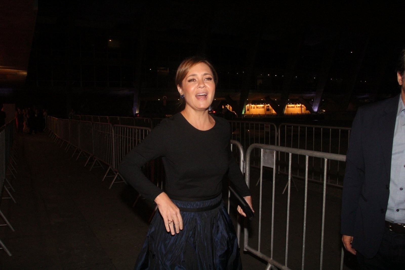 29.nov.2019 - Adriana Esteves comparece ao Prêmio Extra de Televisão, no Rio de Janeiro - Fábio Moreno, Wallace Barbosa e Marcello Sá Barretto / AgNews