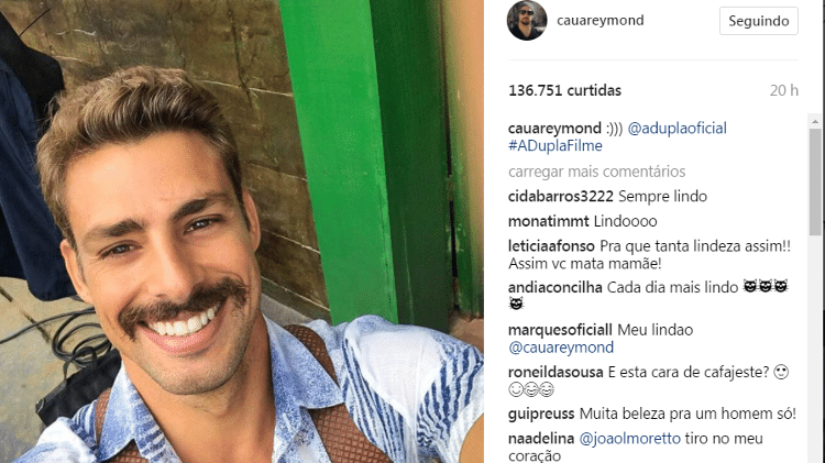Internauta faz brincadeira com Cauã: "e essa cara de cafajeste?" - Reprodução/Instagram - Reprodução/Instagram