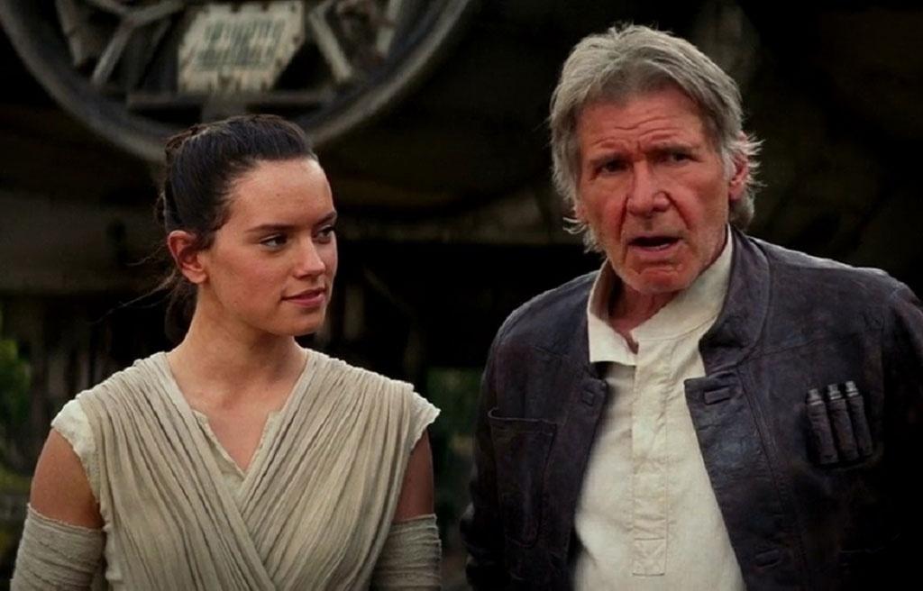 Harrison Ford e Daisy Ridley em cena de "Star Wars: O Despertar da Força" (2015) - Divulgação