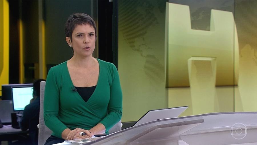 Sandra Annenberg apresenta sozinha o Jornal Hoje - Reprodução/Globo