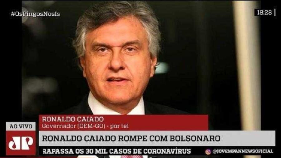 Caiado comentou sobre o rompimento com Bolsonaro após declarações criticando as medidas de prevenção - Reprodução/CNN
