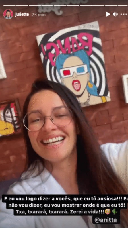 BBB 21: Story de Juliette - Reprodução/Instagram - Reprodução/Instagram