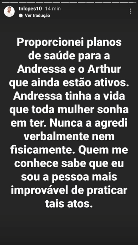 Story de Thiago Lopes - Reprodução/Instagram - Reprodução/Instagram