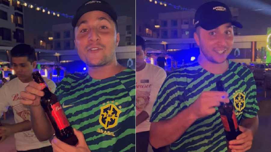 Matheus Novinho gasta fortuna na compra de 25 cervejas no Qatar - Divulgação