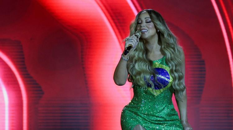 22.set.2024 - Mariah Carey se apresenta no palco Sunset na última noite de Rock in Rio