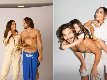 Sabrina Sato e Nicolas Prattes tiram fotos após anúncio de gravidez