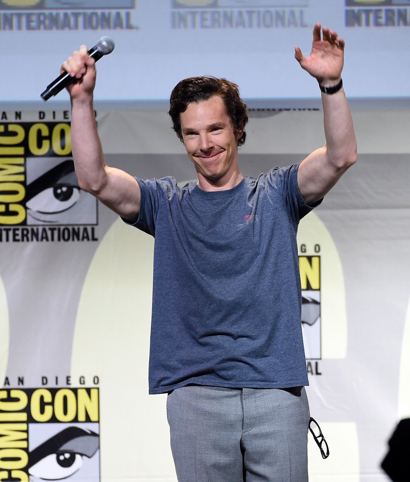 23.jul.2016 - Benedict Cumberbatch no painel de "Doutro Estranho" na San Diego Comic-Con - Kevin Winter/Getty Images/AFP