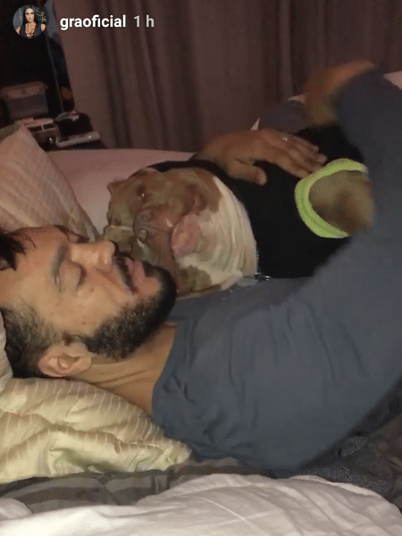 Belo e Thor, pitbull de estimação do cantor e de sua mulher, Gracyanne Barbosa - Reprodução/Instagram - Reprodução/Instagram