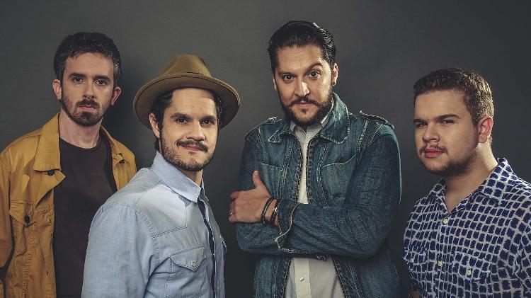 Edu Lopes, Patrick Saraiva, André Vasco e Eric Nycolas, os integrantes da banda Os Mirandas - Fernando Moraes/Divulgação - Fernando Moraes/Divulgação