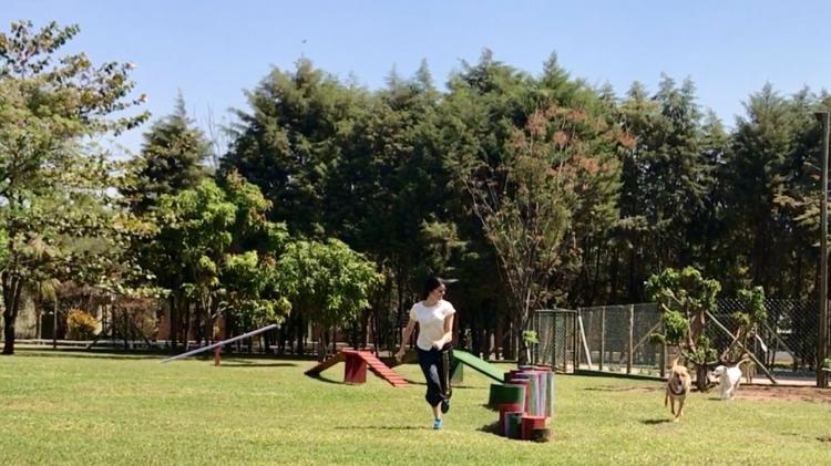 Dog Park, no Brotas EcoResort, onde há day use para pessoas e cães  - Arquivo pessoal - Arquivo pessoal