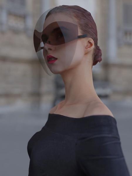 Máscara com óculos de sol acoplado, criado pelo designer Joe Doucet - Reprodução/Instagram