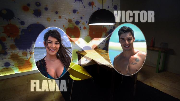 A estreia da Sala da Verdade, no 'De Férias com o Ex', entre Flavia e Victor - Divulgação/MTV - Divulgação/MTV