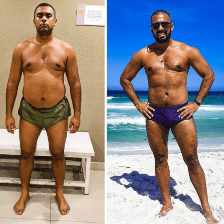 Felipe Terra, meio-irmão de Anitta, mostrou antes e depois do corpo em seu Instagram - Reprodução/Instagram