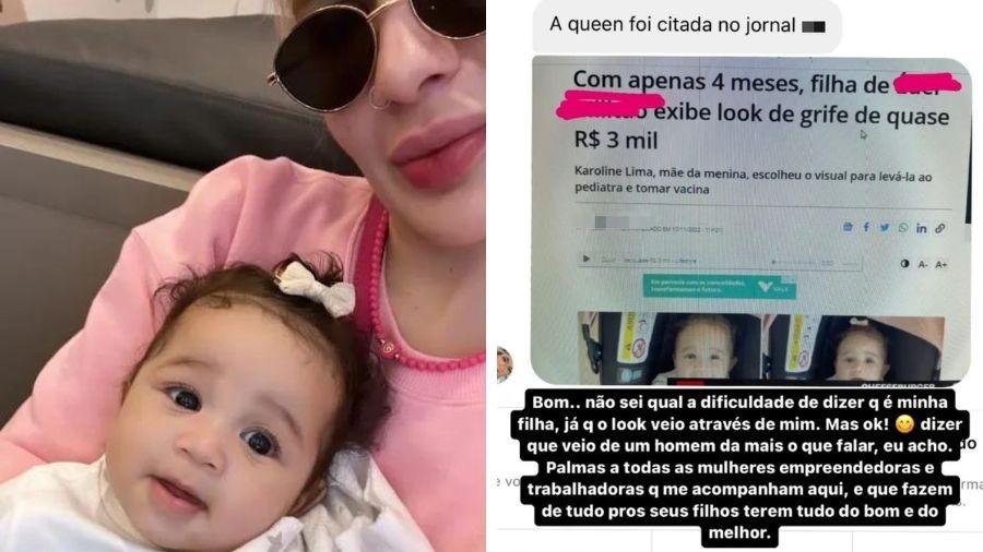 Karoline Lima mostra look grifado da filha e rebate: "Veio através de mim" - Reprodução/Instagram
