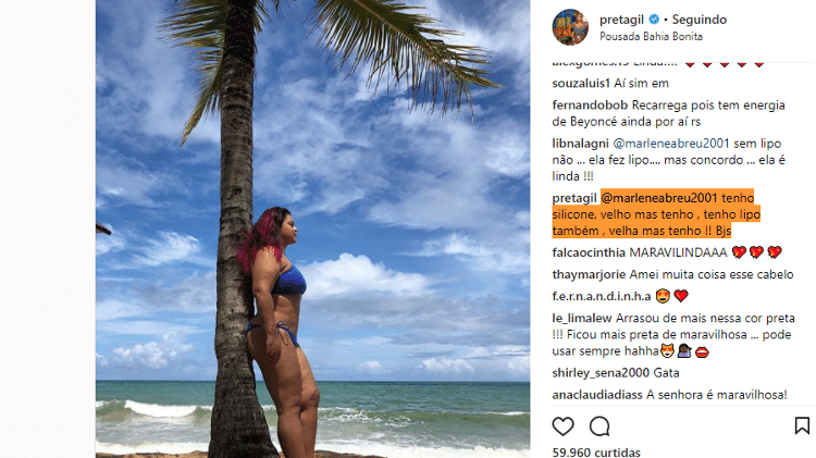 Preta Gil responde para seguidora - Reprodução/Instagram - Reprodução/Instagram