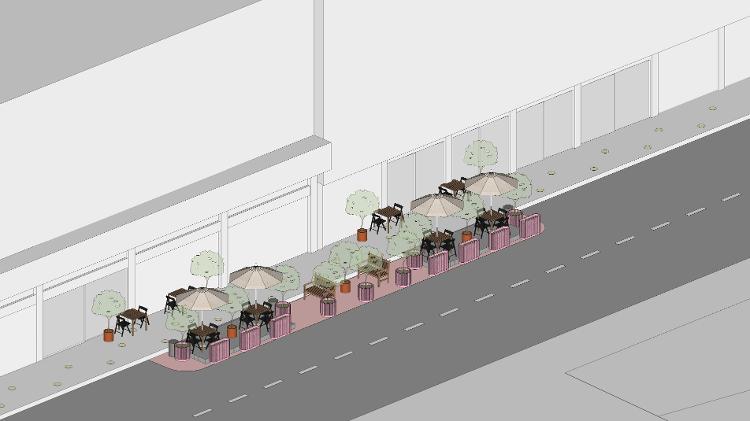 O projeto Ocupa Rua na Major Sertório, centro de São Paulo, que abriga restaurantes como La Guapa - METRO ARQUITETOS - METRO ARQUITETOS