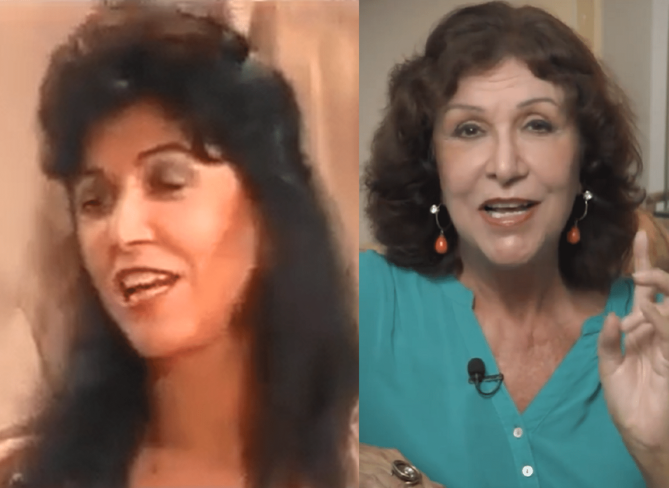 Ítala Nandi em "Pantanal" e hoje - Reprodução