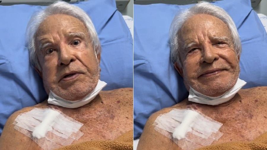 Cid Moreira retira cateter após um ano de tratamento - Reprodução/Instagram