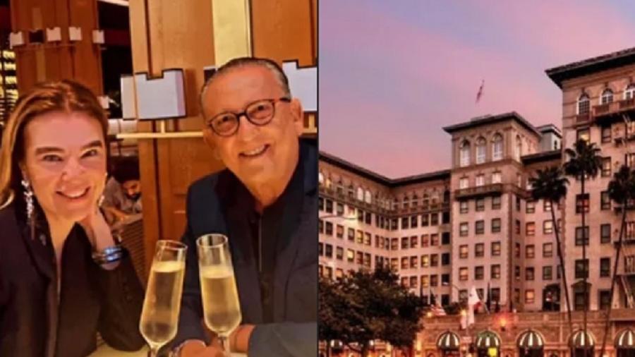 Desirée Soares comemora 53 anos em hotel de "Uma Linda Mulher" ao lado de Galvão Bueno - Reprodução: Instagram