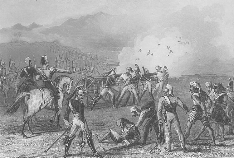 Execução por forças inglesas contra hindus em 8 de setembro de 1857