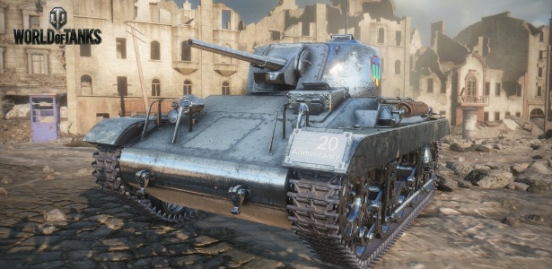 Participantes do beta de "World of Tanks" ganharão pintura inspirada no logo do PlayStation para seus tanques - Divulgação