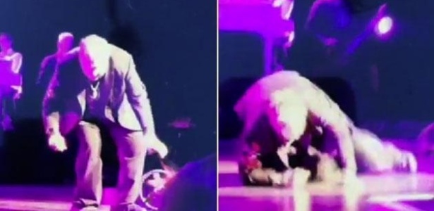 O cantor Meat Loaf, de 68 anos, passou mal e desmaiou no palco durante um show em Edmonton, no Canadá - Reprodução