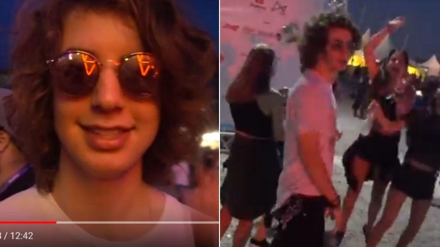 Lucas Jagger se diverte com amigos no Lollapalooza - Reprodução/YouTube
